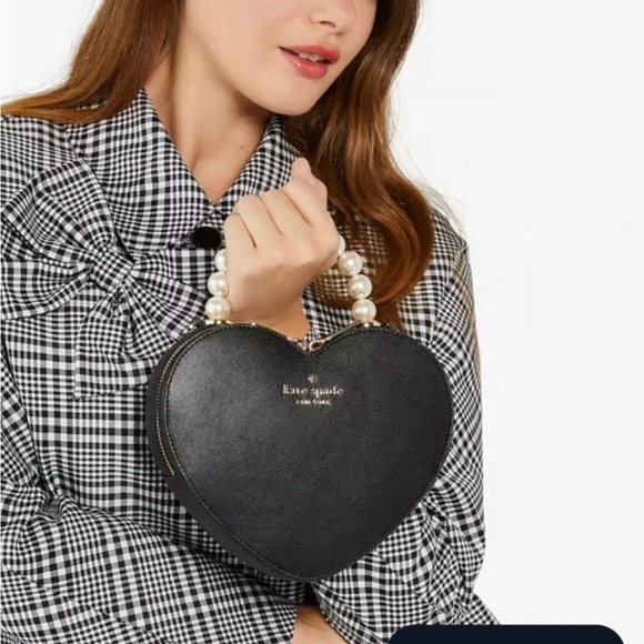 Kate Spade Love Shack heart bag crossbody with pearl handle NWT - Picture 3 of 8